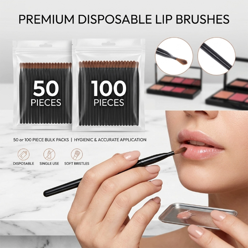 Beauty Makeup Tools - 50/100pcs Disposable Lip Brush Set Lipstick