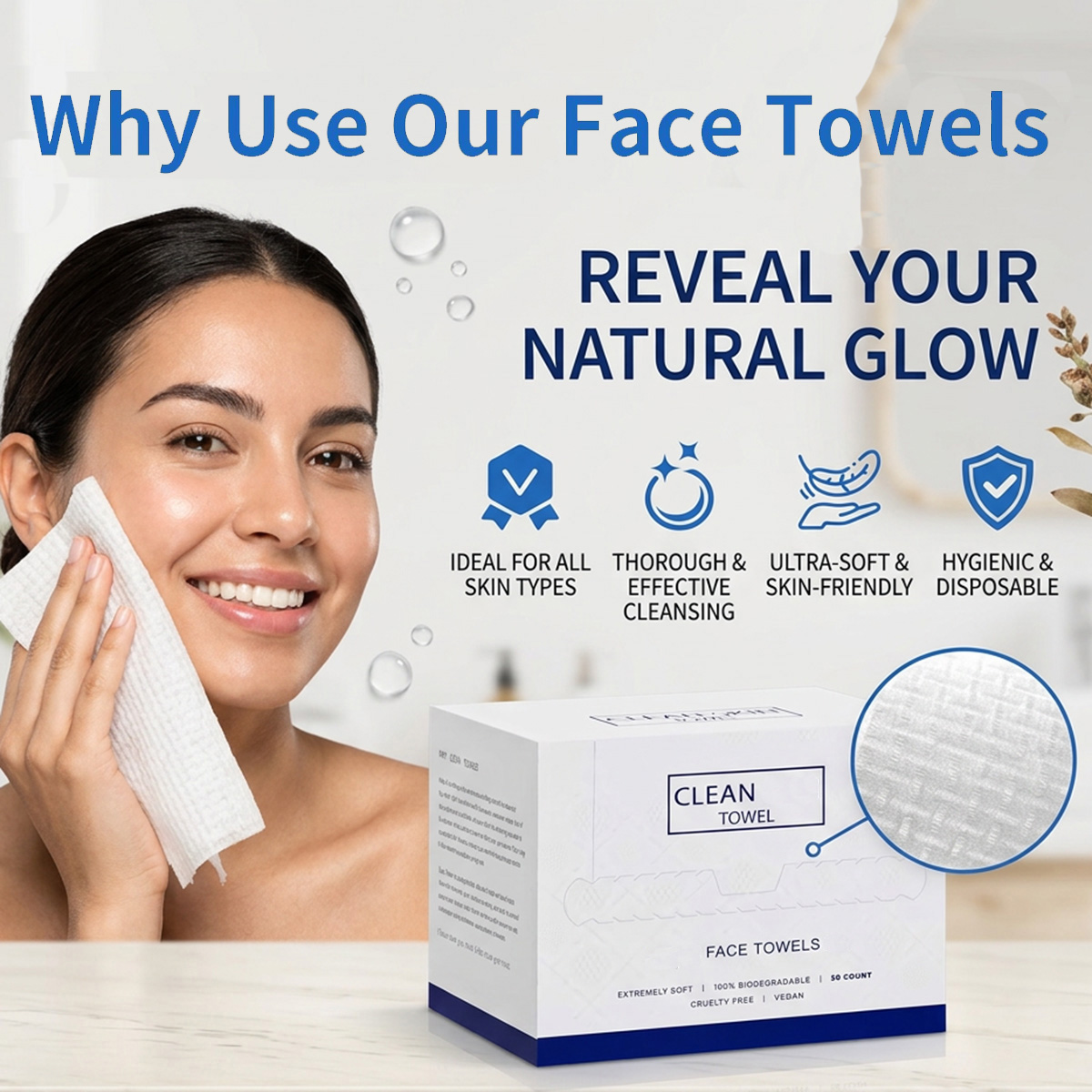 Beauty Of Joseon Makeup Remover - 50Pcs/Box Disposable Face Towels Facial Cleansing
