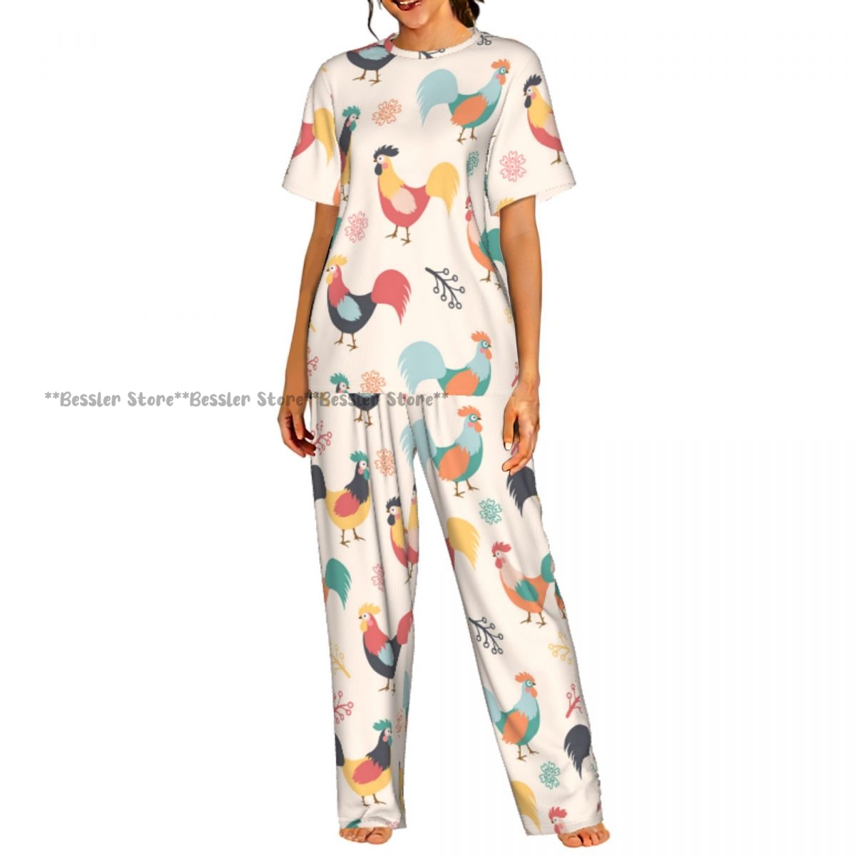 Beauty & Makeup Katia Di Paola Palermo - Women's Comfort Pajamas Women's Beautiful Roosters