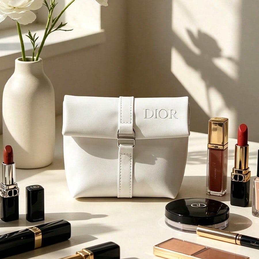 Dior’s Bag White Cosmetic Bag  - Beauty Makeup Dior 评论和价格