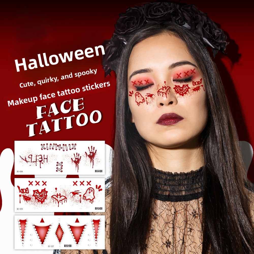 5Pcs Halloween Beauty Stickers - Beauty Halloween Makeup 评论和价格