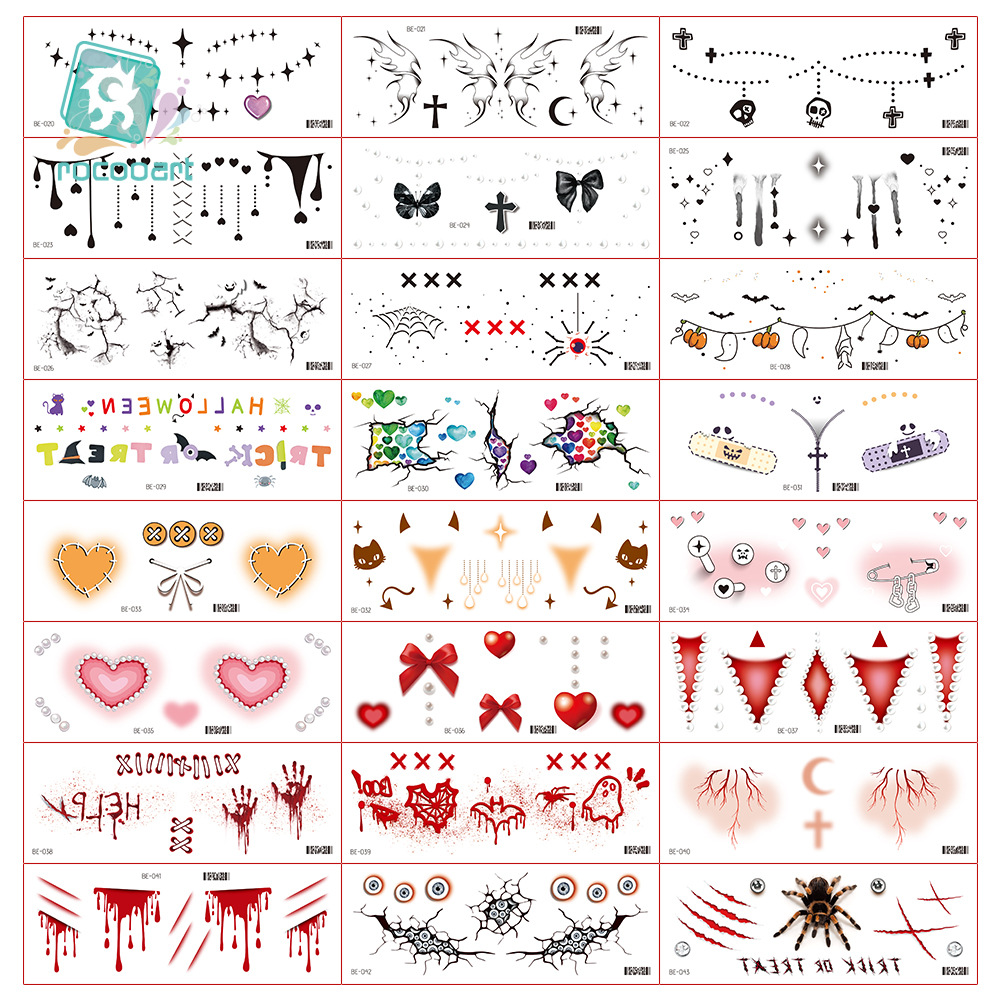 5Pcs Halloween Beauty Stickers - Beauty Halloween Makeup 评论和价格